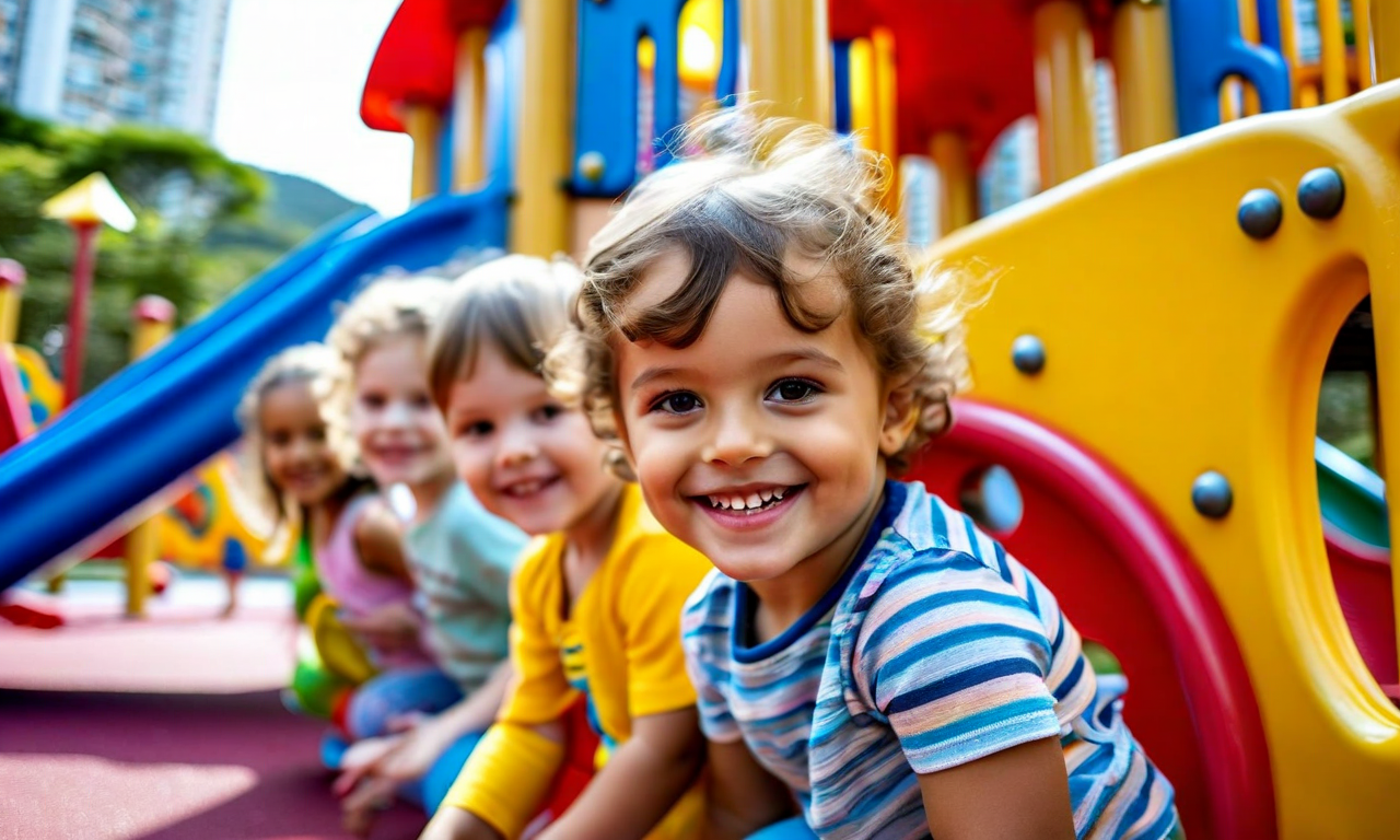 Happy children at kindergarten